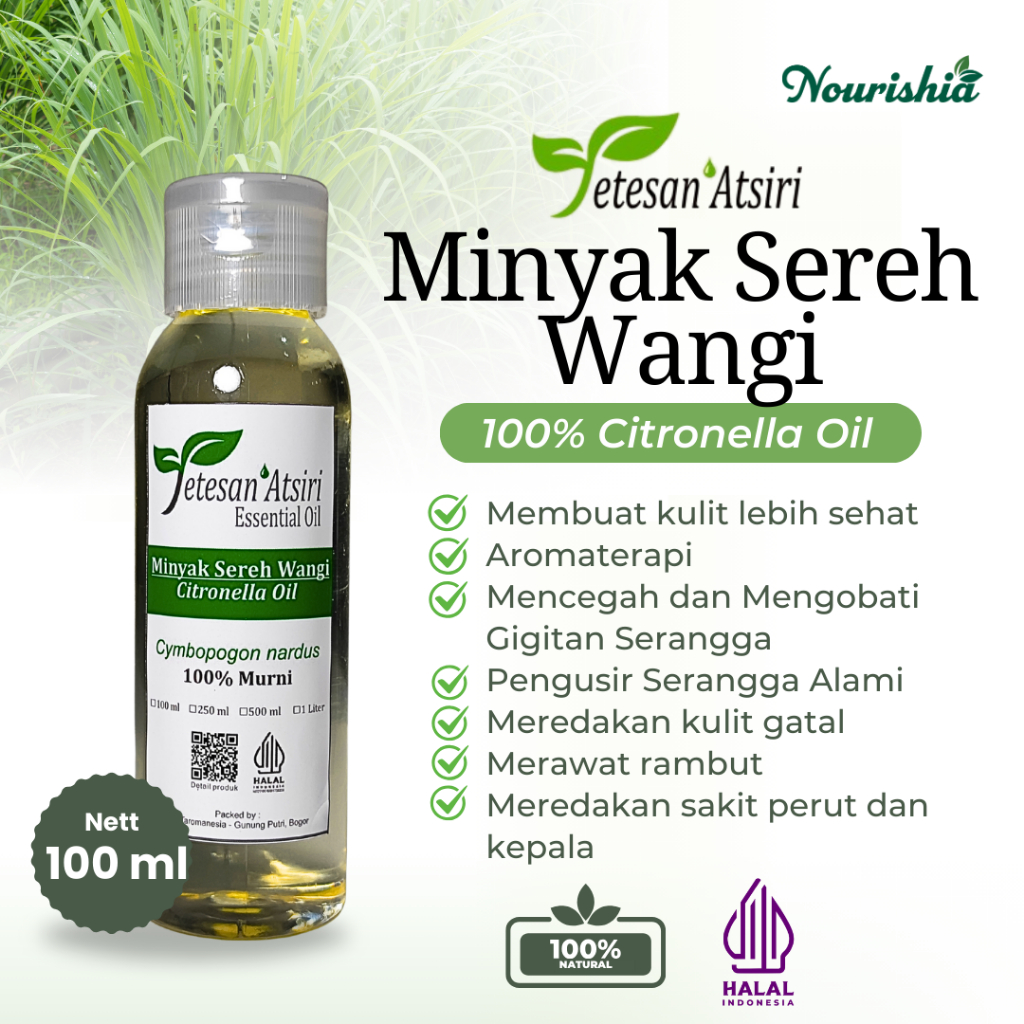 Minyak sereh wangi murni Alami 100 ml minyak sereh 100 ml citronella Essential oil