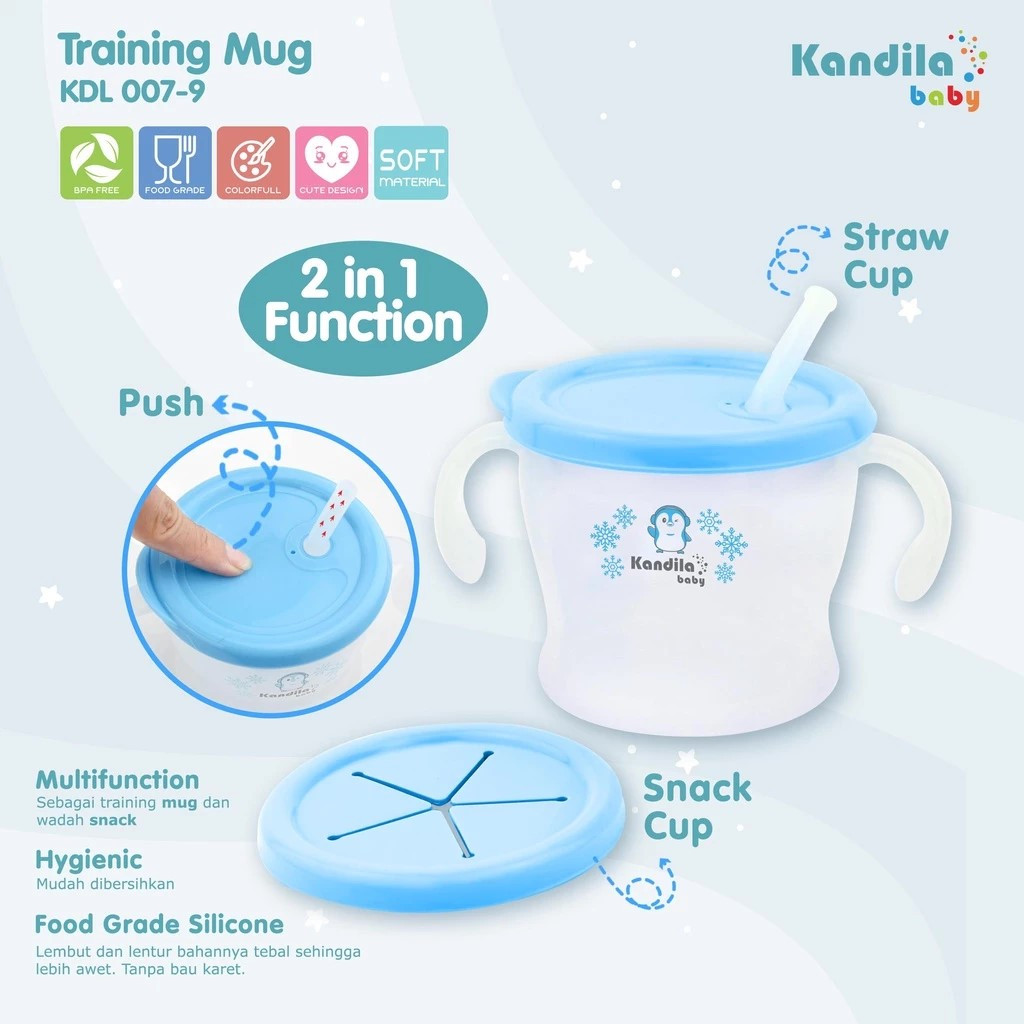 KANDILA BABY TRAINING MUG KDL007-9 300ML / BOTOL MINUM BAYI ANAK / REFILL SEDOTAN UNTUK MUG KDL007-9