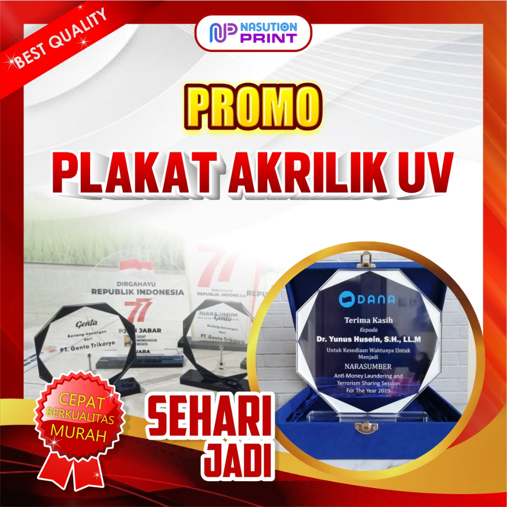 PLAKAT AKRILIK Print UV | Plakat Wisuda | Plakat KKN | Plakat Souvenir | Plakat Custom | Box Plakat