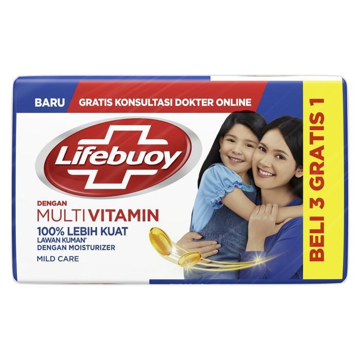 j5uc- Lifebuoy Sabun Batang Mild Care Isi 4X100G