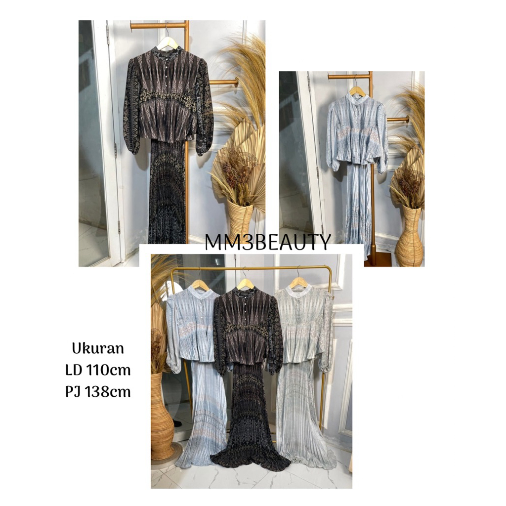 MCL GAMIS PLISKET MOTIF KEKINIAN TERBARU GAMIS LEBARAN KD 857