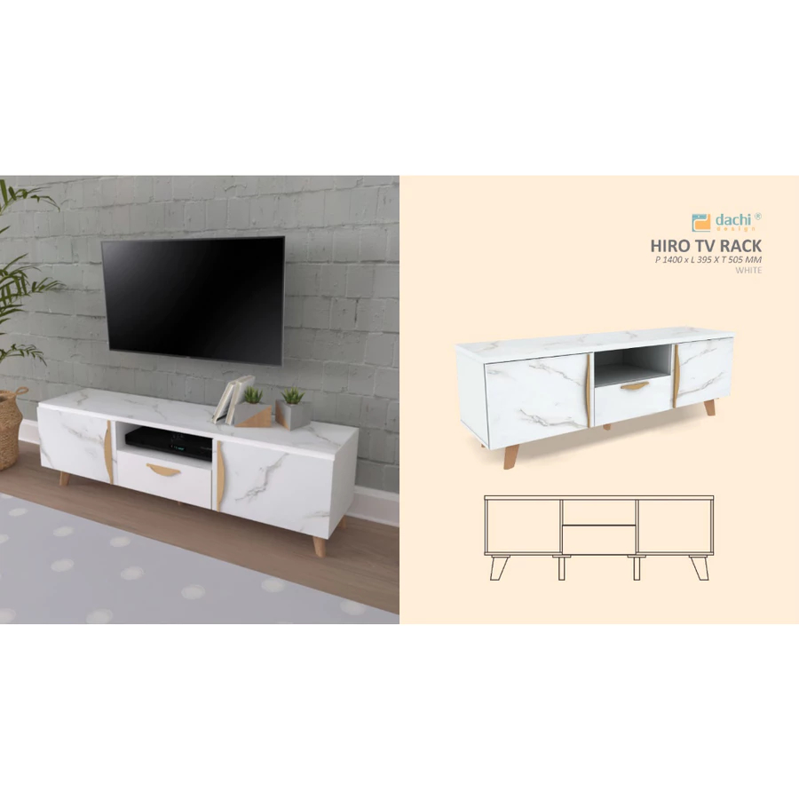 Rak tv minimalis Putih HIRO DACHI Meja tv Bufet TV KHUSUS BOGOR KURIR TOKO