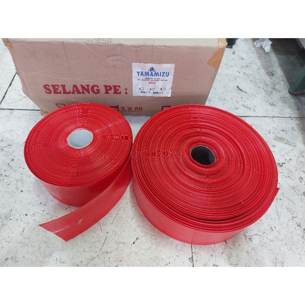 selang plastik irigasi pe 3 inch 50mtr, 100mtr YAMAMIZU/ selang irigasi plastik 3 inch PE YAMAMIZU