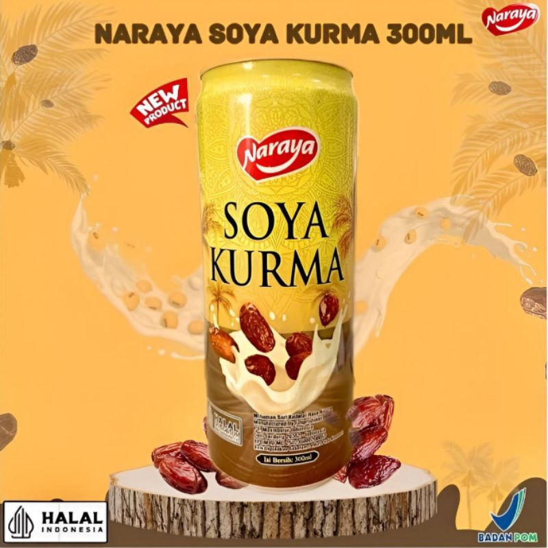 NARAYA SOYA KURMA SUSU KEDELAI MINUMAN KALENG 300ML