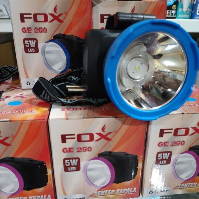TURUN HARGA Senter kepala - Headlamp Fox 5 watt white - warm white