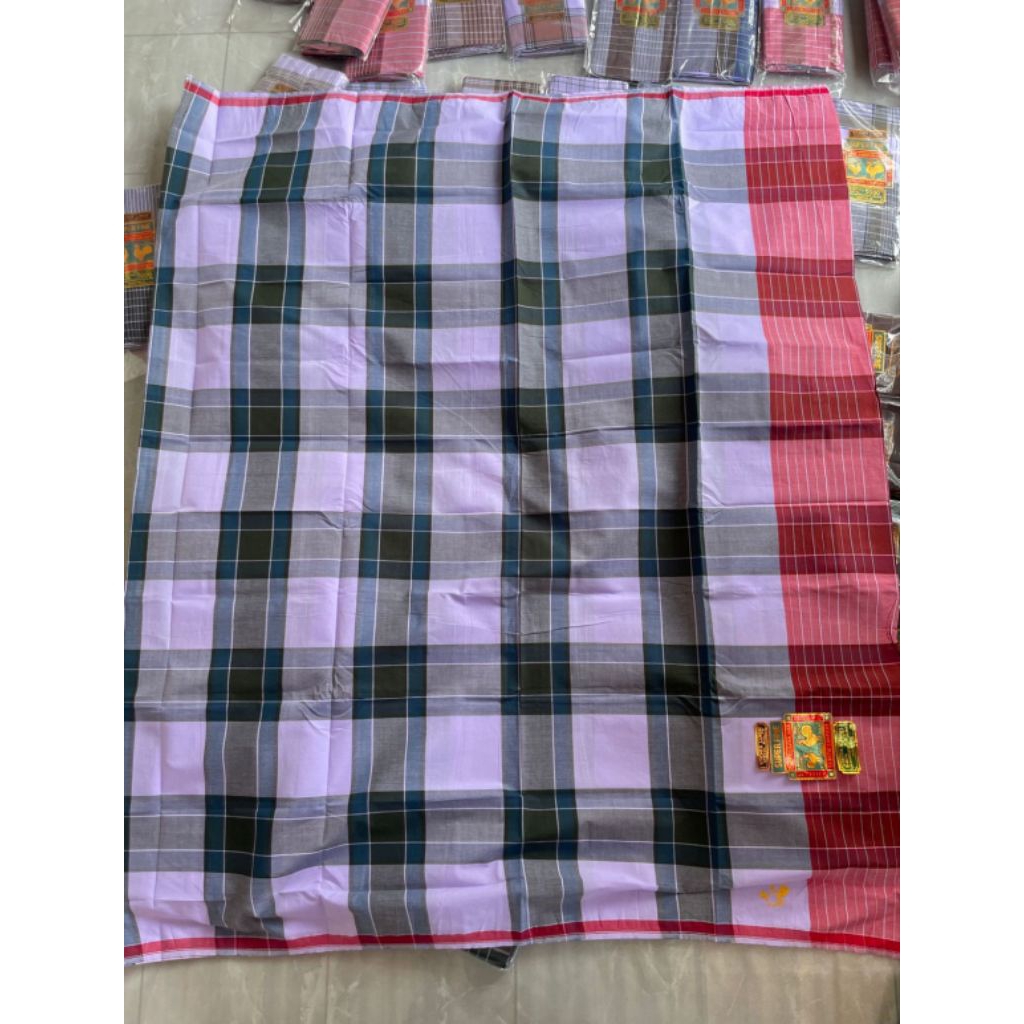 SARUNG CAP AYAM 1 dan 2 PUTIH MOTIF KOTAK KOTAK