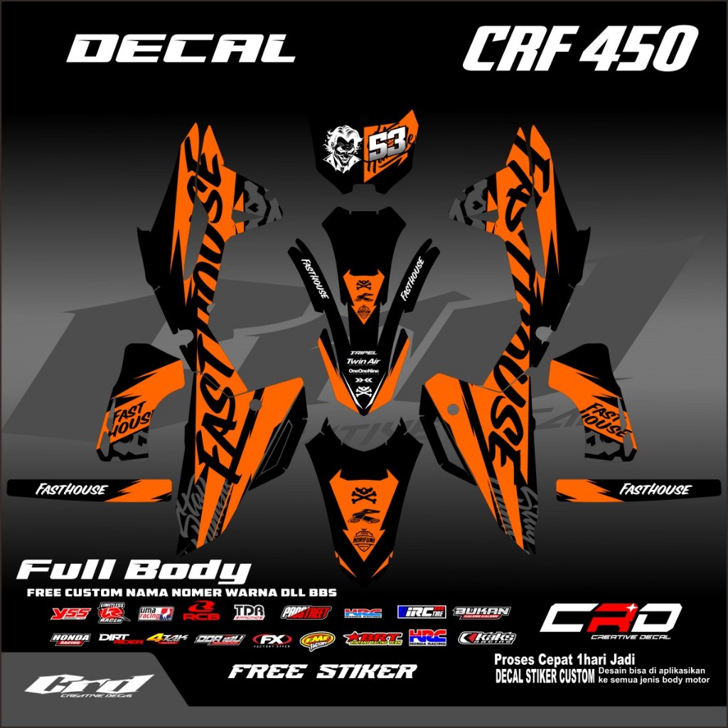DECAL CRF 450 DECAL CRF 450 FULL BODY BISA REQUEST FULL BODY DECAL CRF 450