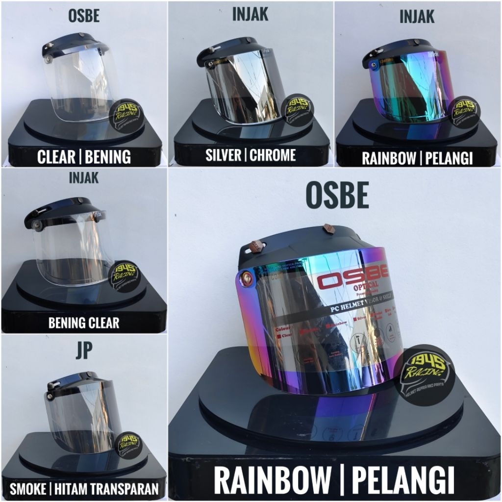 Kaca datar helm bogo / kaca helm bogo retro