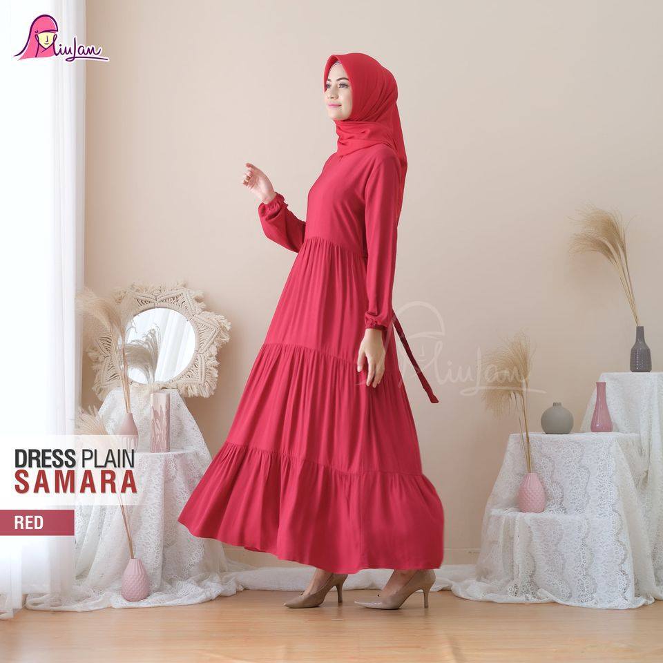 Dress Samara Plain Miulan / Dress Polos Miulan / Dress Katun Miulan / Gamis Polos / Gamis Katun / Ga