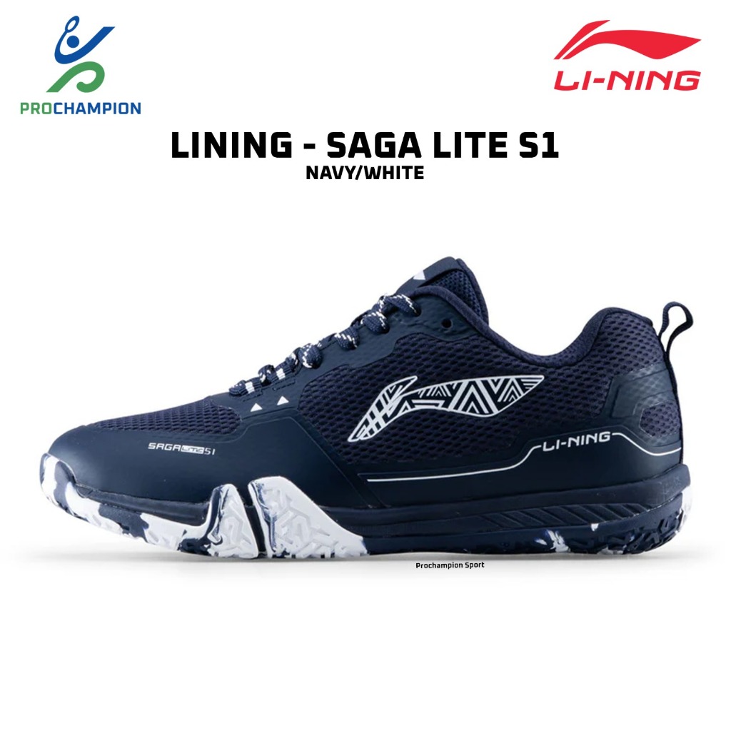 Sepatu Badminton LINING Saga Lite S1 Navy White