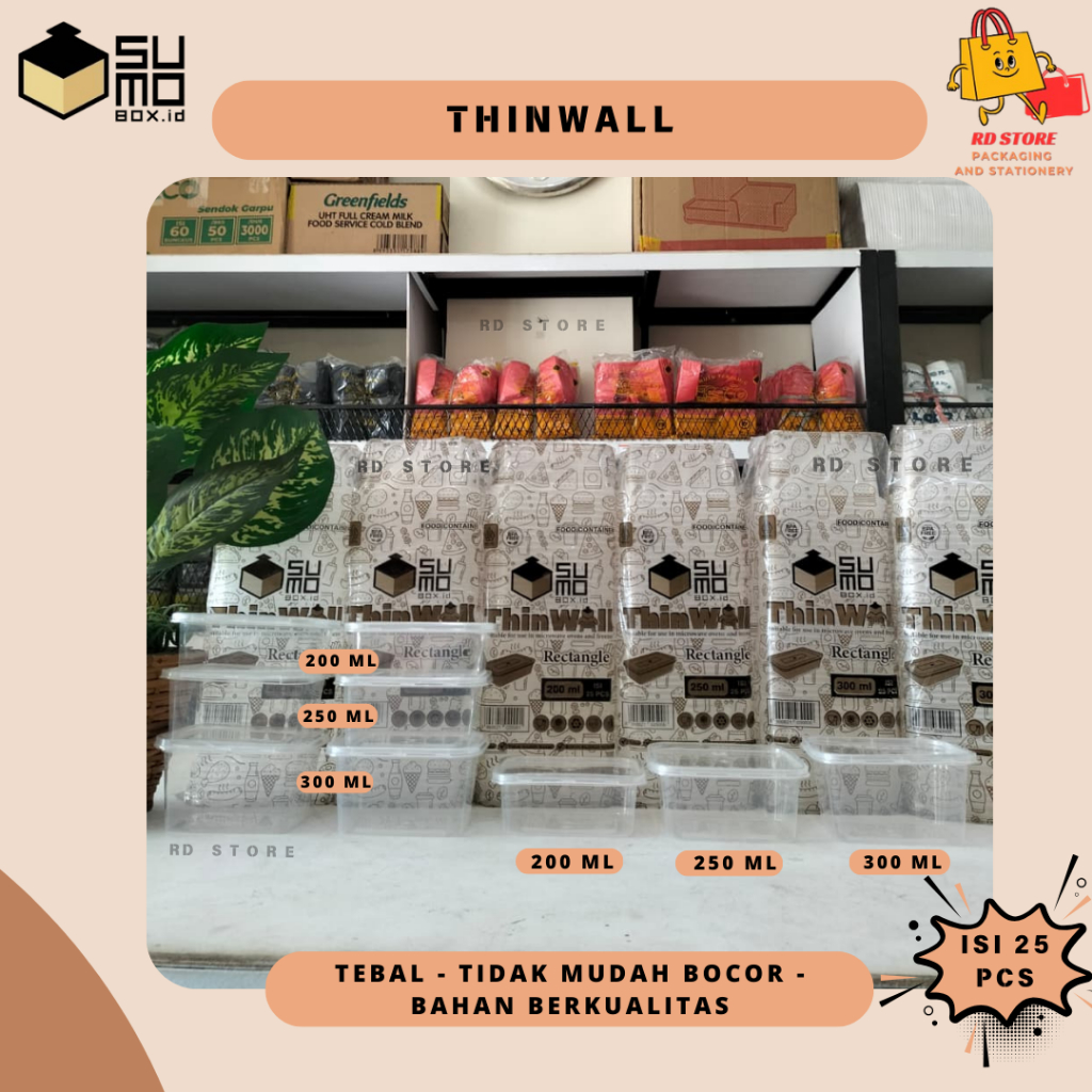 THINWALL KOTAK KECIL 200 ML 250 ML 300 ML THINWALL SEGI KECIL THINWALL DESSERT THINWALL KECIL MURAH