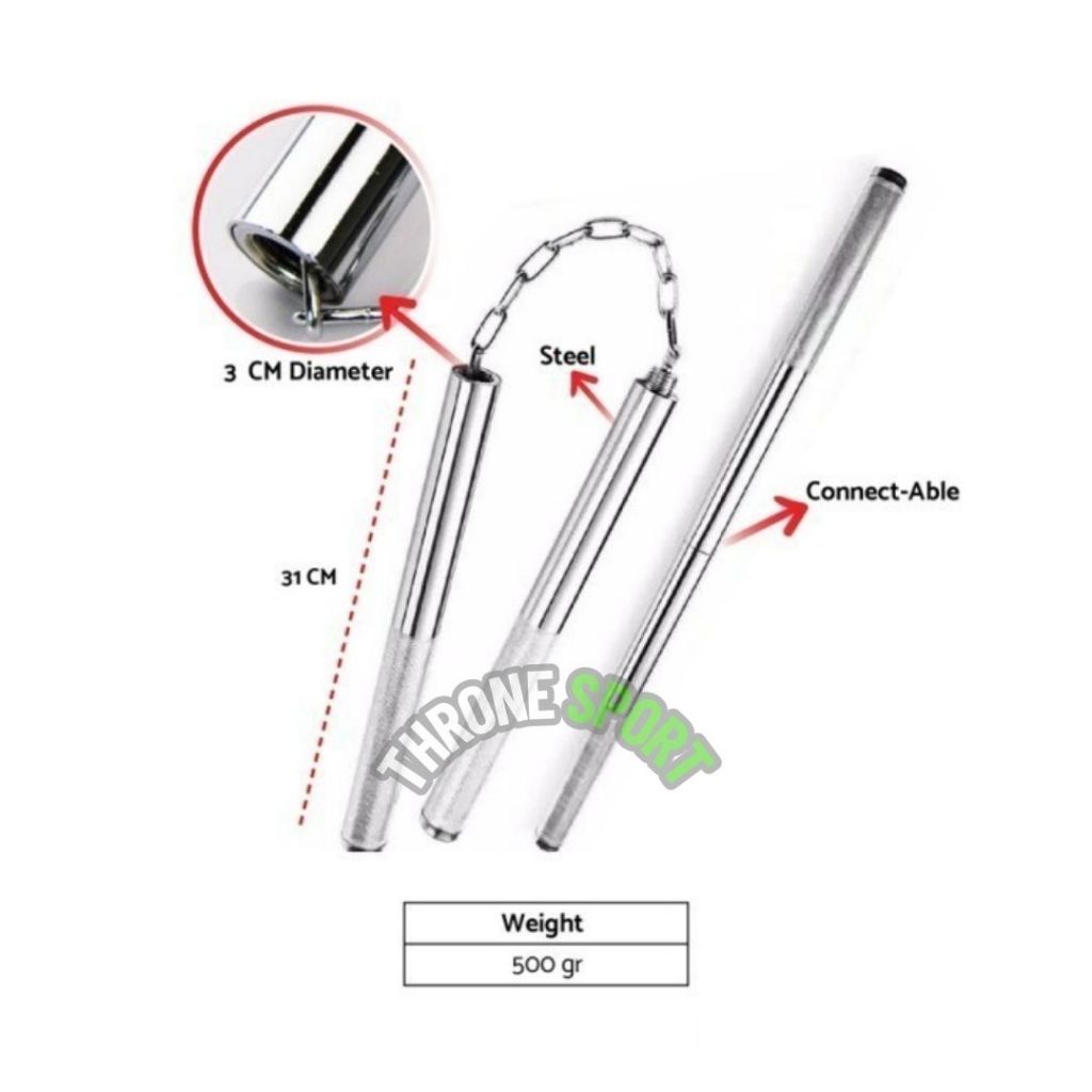 DOUBLE STICK BUSHIDO STEEL NUNCHAKU OLAHRAGA TANGAN