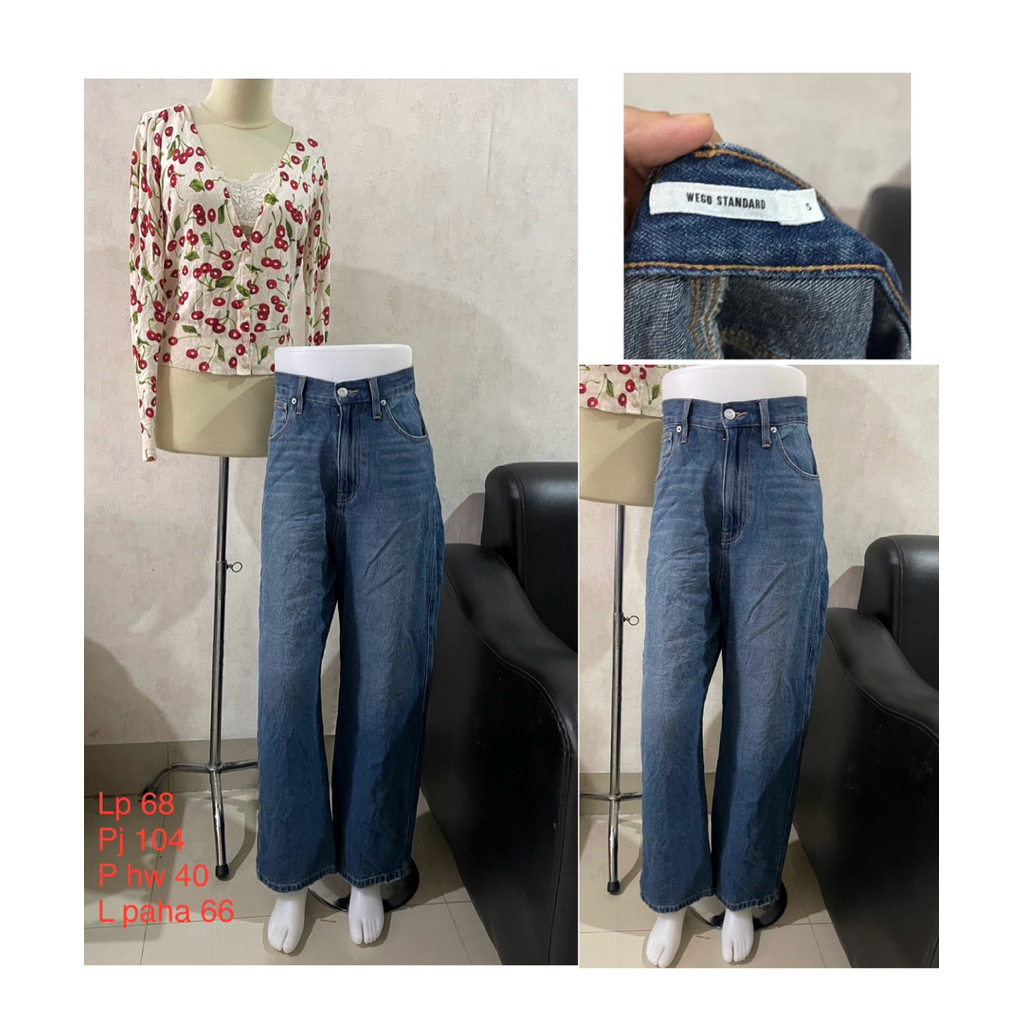 Wego denim standard baggy denim highwaist hw size 26 27