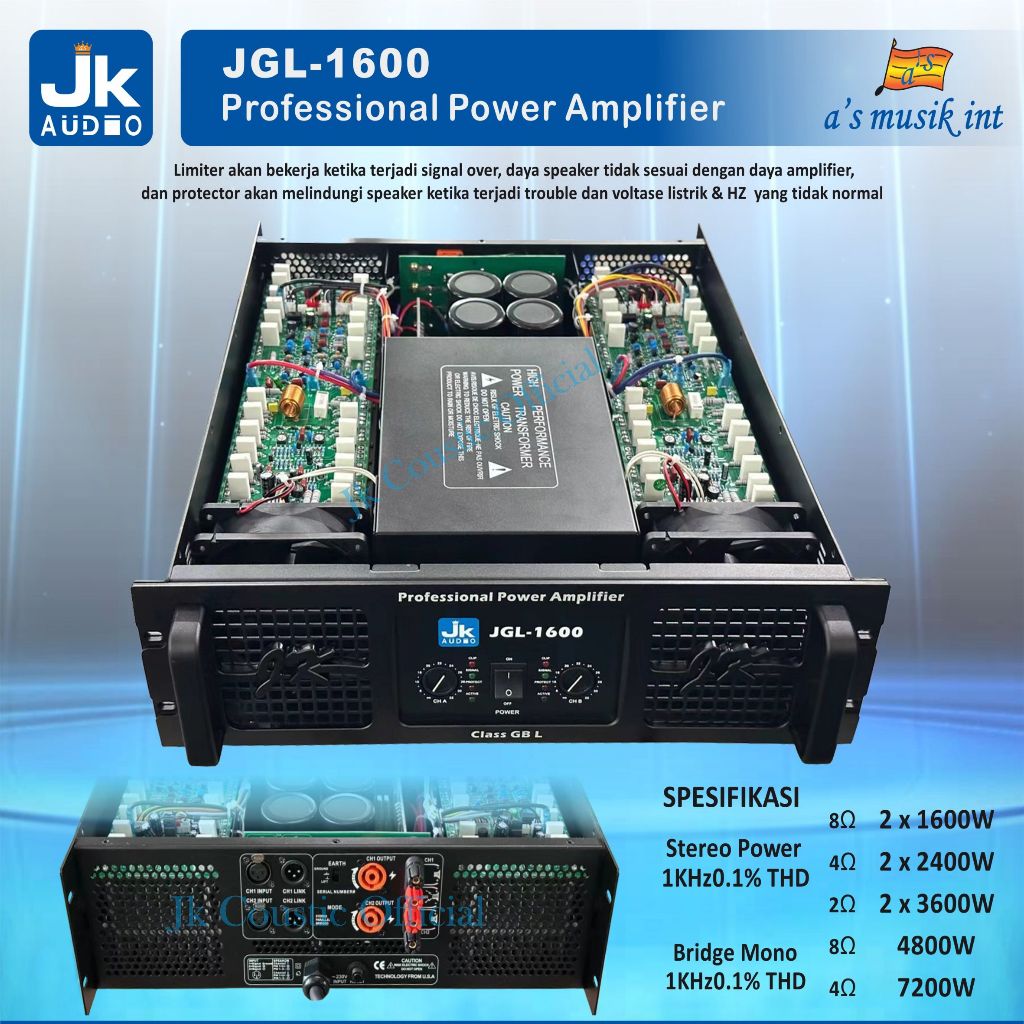 Power JGL 1600 JK Audio Power Amplifier