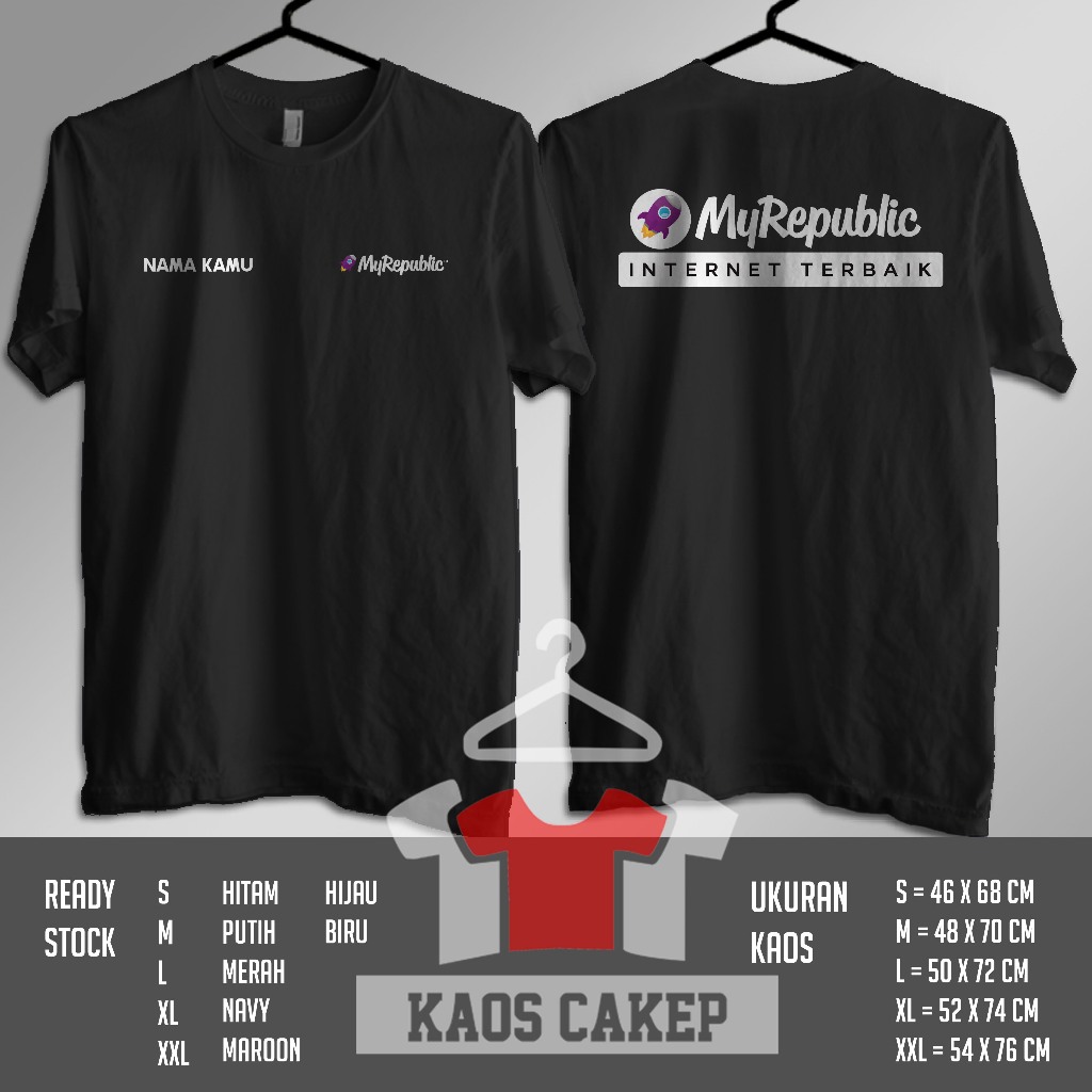 Kaos MyRepublic Internet Terbaik Gratis Nama Kamu Baju Distro