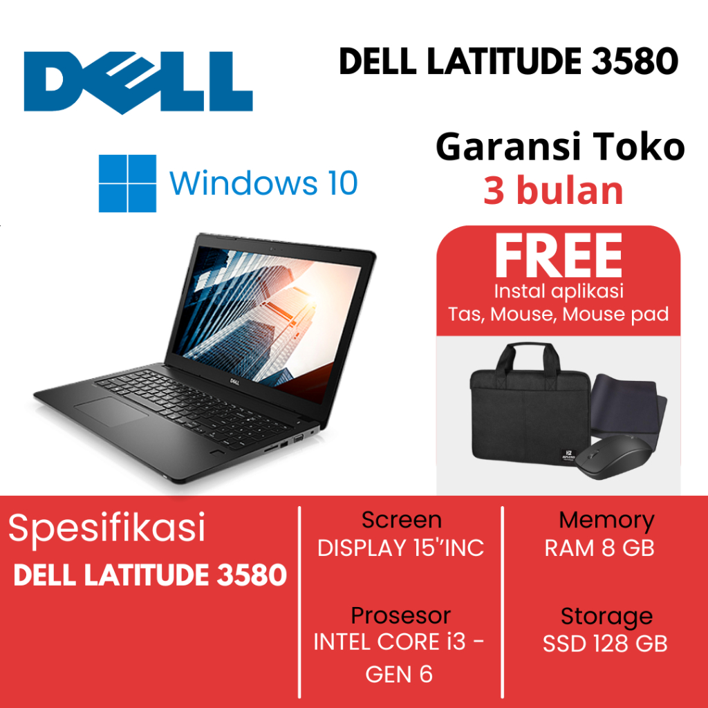 DELL LATITUDE 3580 INTEL CORE I3 GEN 6