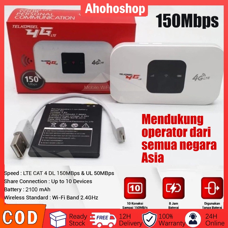 MIFI MODEM WIFI 4G UNLOCK OPERATOR Perdana Telkomsel By.u/ 150 Mbps 4G Portable Mobile WiFi USB Mobi