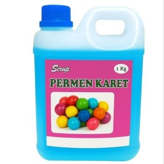 100 % gula asli 1kg sirup rasa es permen karet biru muda