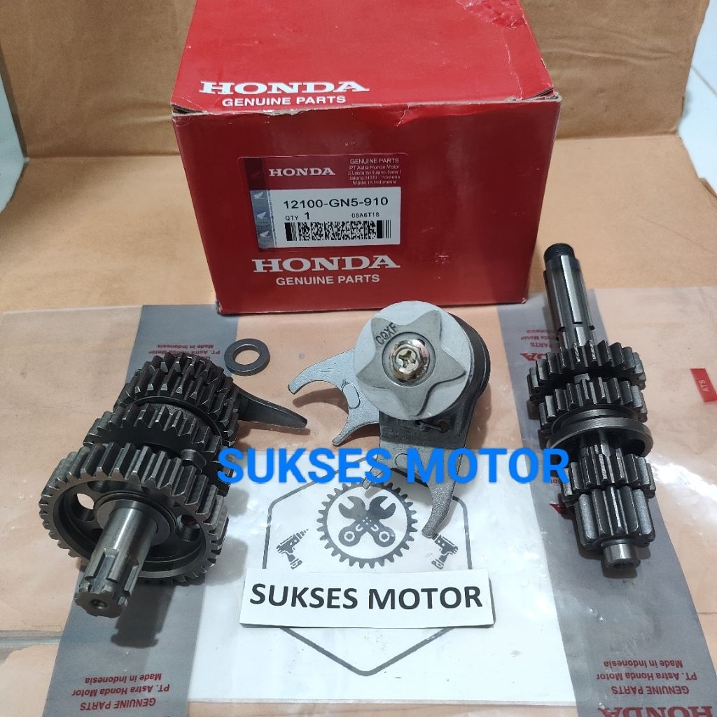 Gir Gear Mesin GN5 Gigi Rasio Susun + Garpu Capit Udang Honda Astrea Grand Supra x Prima Star Origin