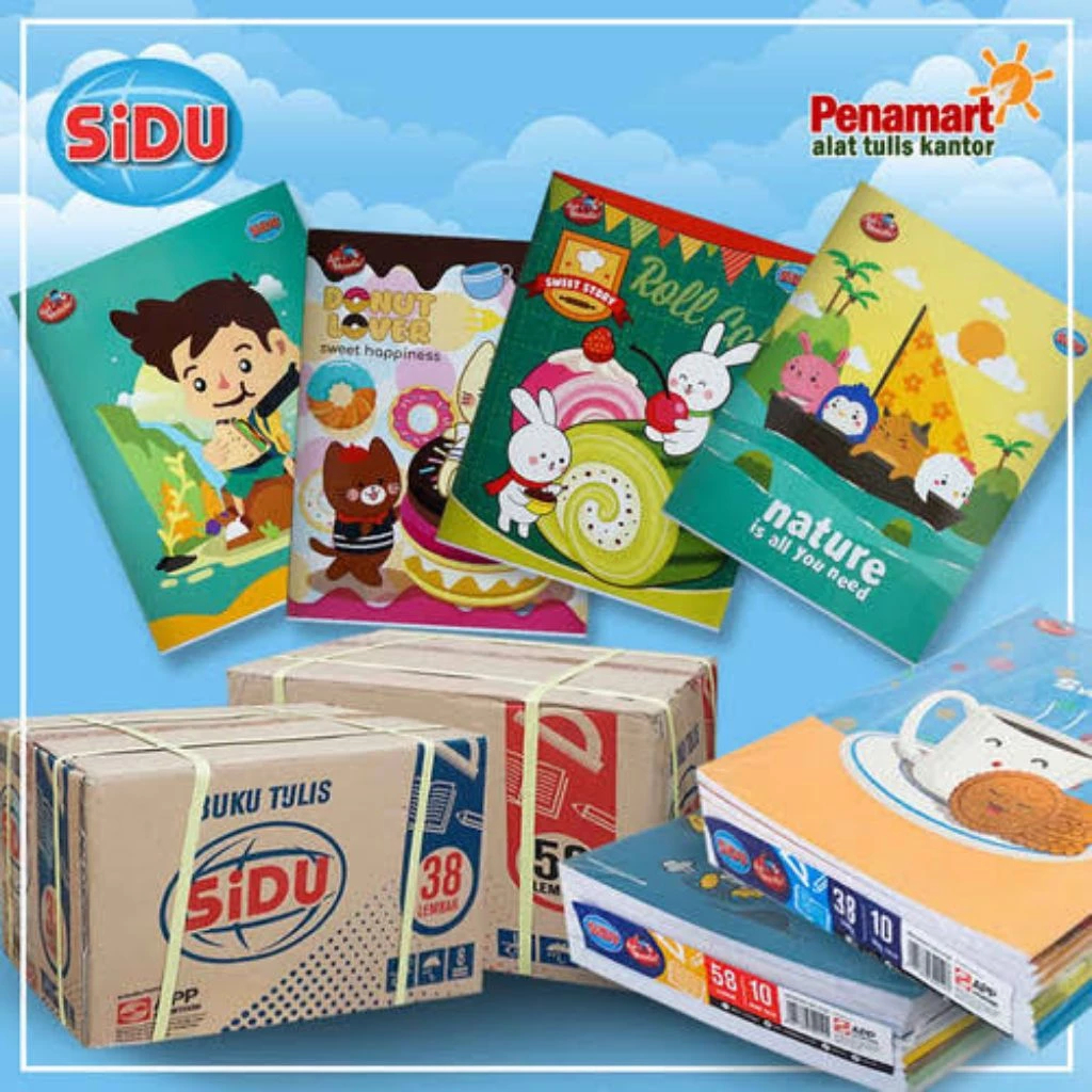 Buku Tulis Sidu | Buku Tulis Sidu 38 Lembar | 1 Pack Buku SIDU 38 Lembar