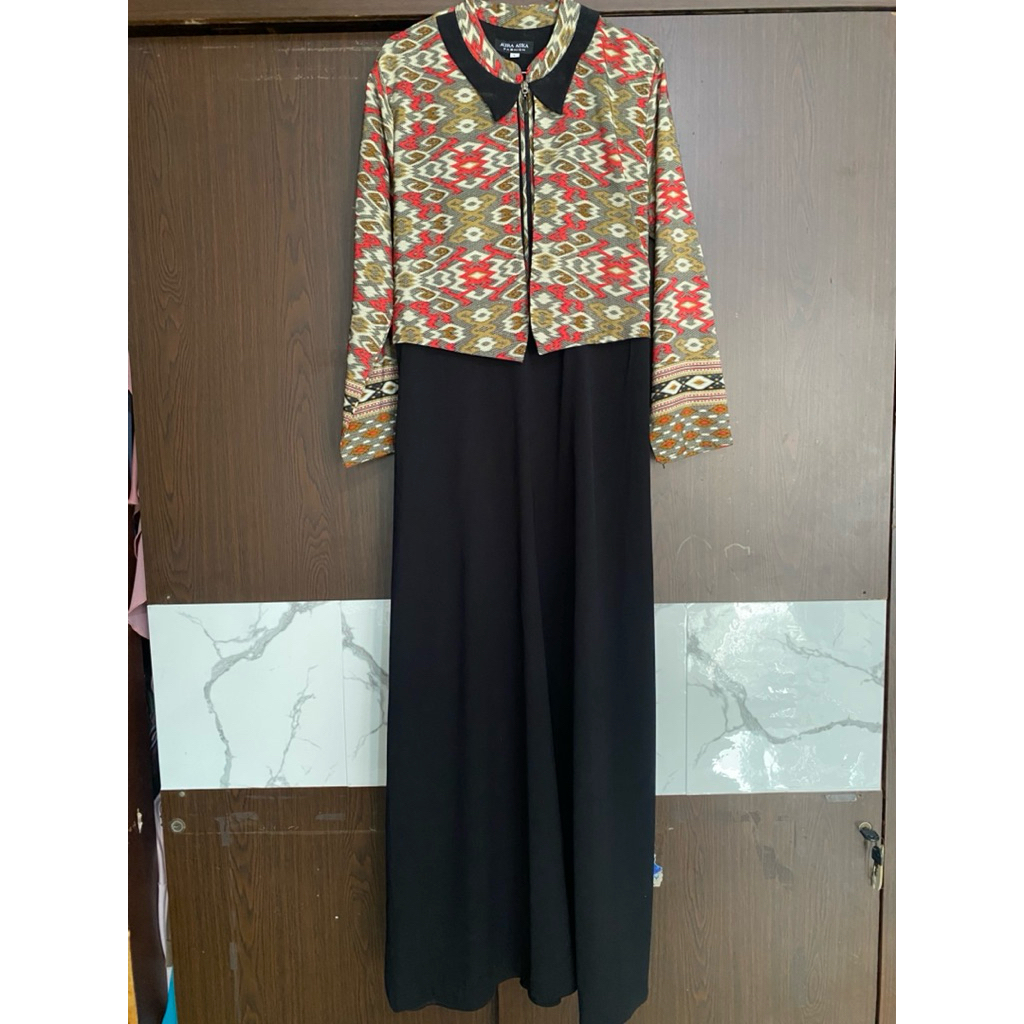 Gamis Hitam Batik Blazer