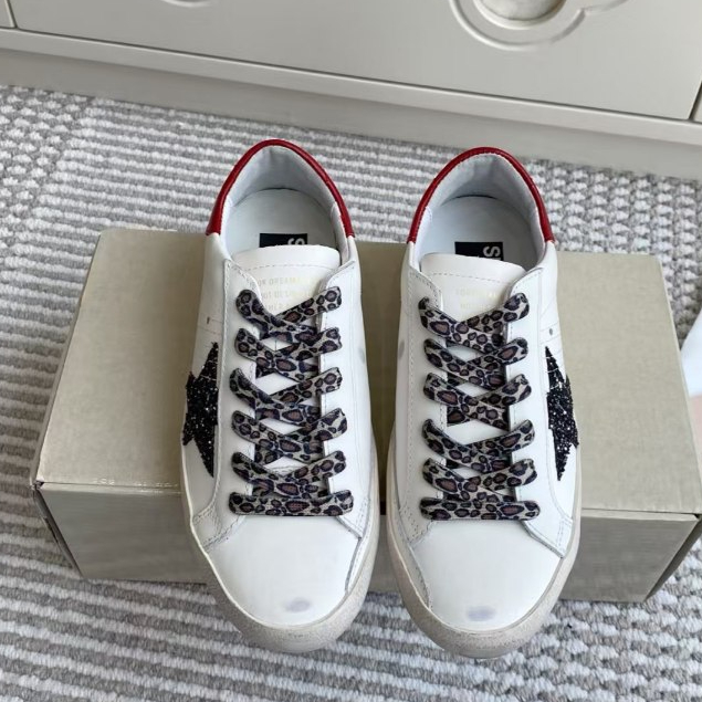 VVIP quality GGDB Super Star leather flat heel round toe low top board shoes for men/women, white