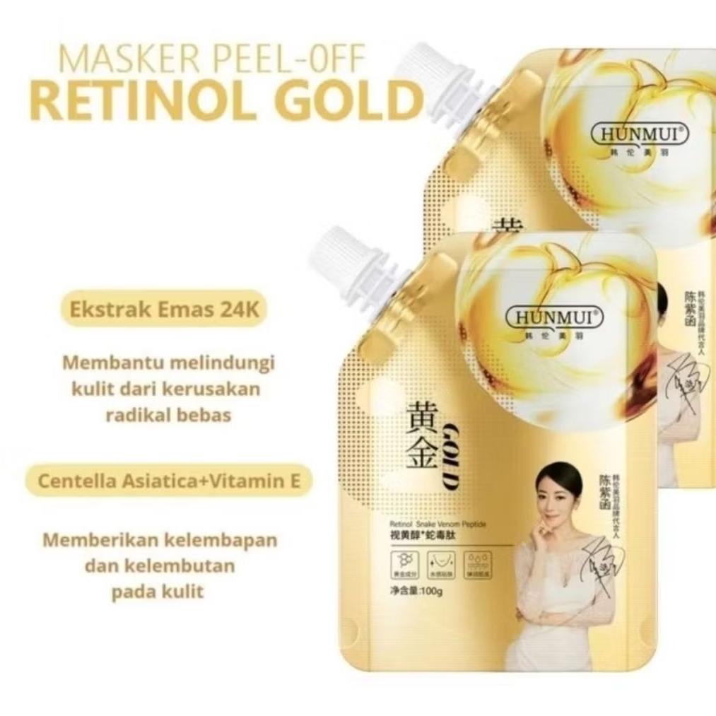 [COD] Hunmui Retinol Masker Gold Anti Aging Peel Of Masker Collagen Penghilang Flek 100gr