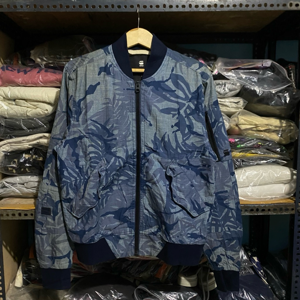 G-Star Raw Rackam DC Bomber Jacket Biru Size S 65x56