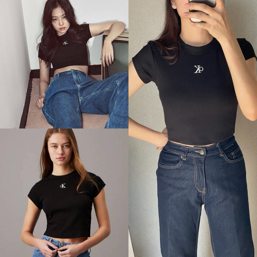 Calvin Klein Slim Cropped Ribbed Tshirt