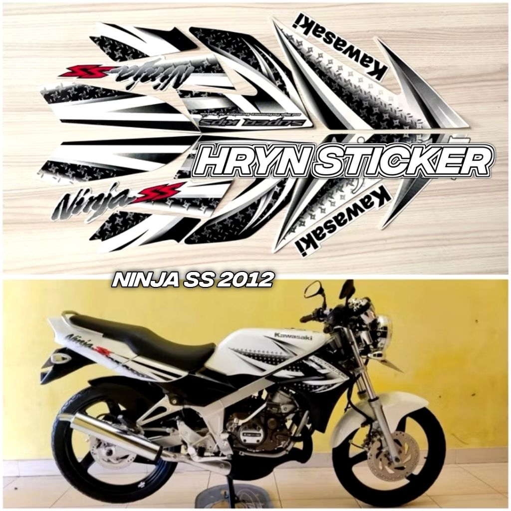 striping ninja ss 2012 - sticker striping ninja ss putih anti gores laminasi - ninja ss 2012