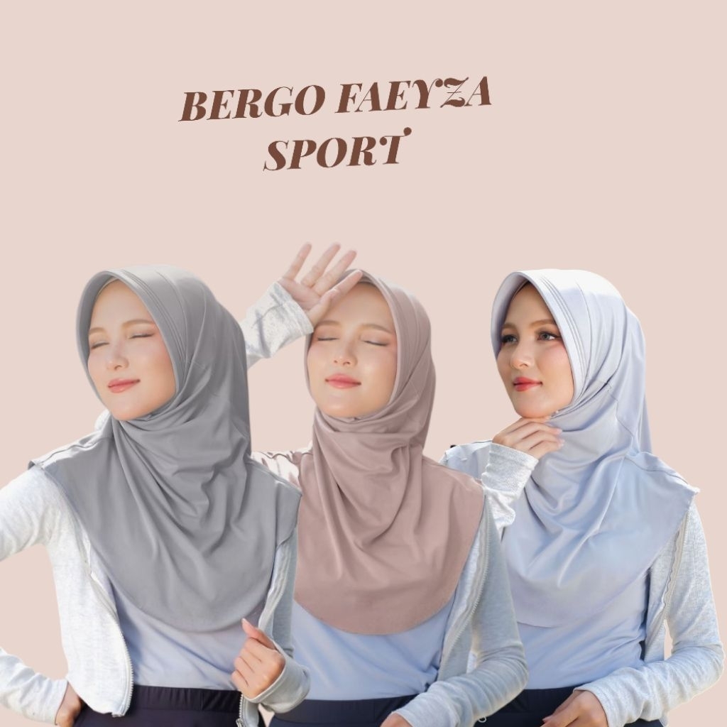 Hijab Sport Pinguin | Bergo Sport Oval | Jilbab Olahraga | Faeyza Sport