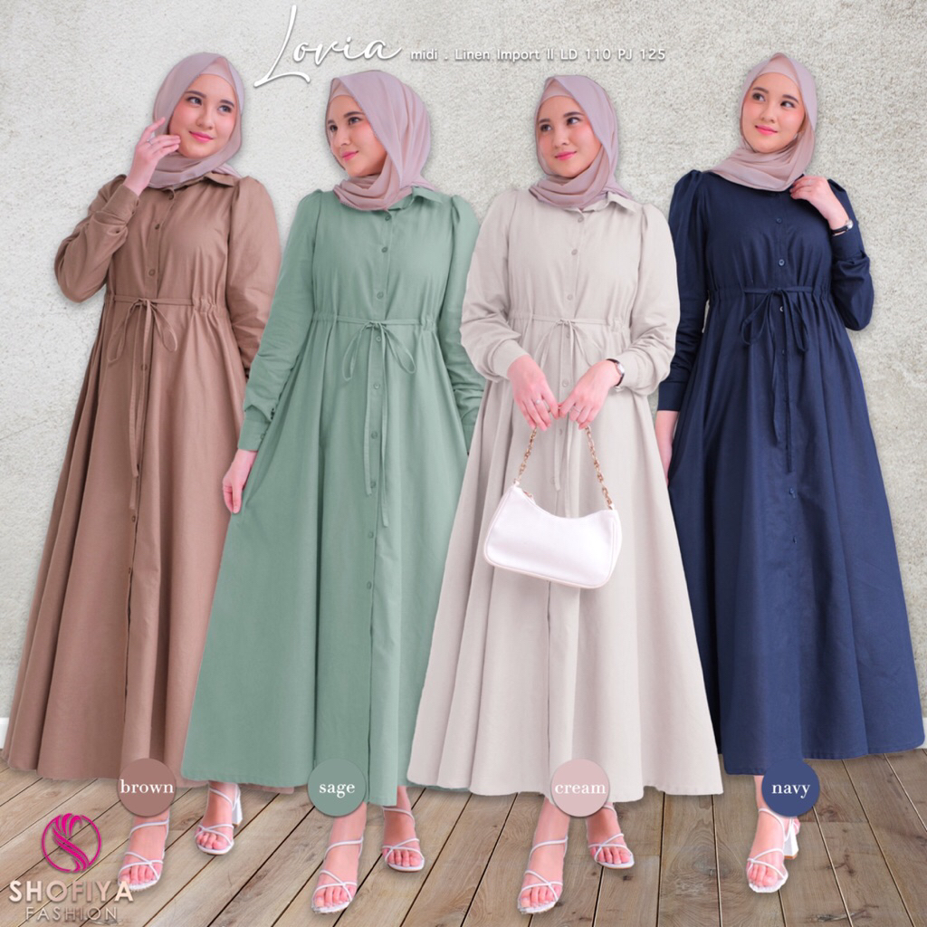GAMIS DRESS LOVIA MIDI ORIGINAL BY SHOFIYA