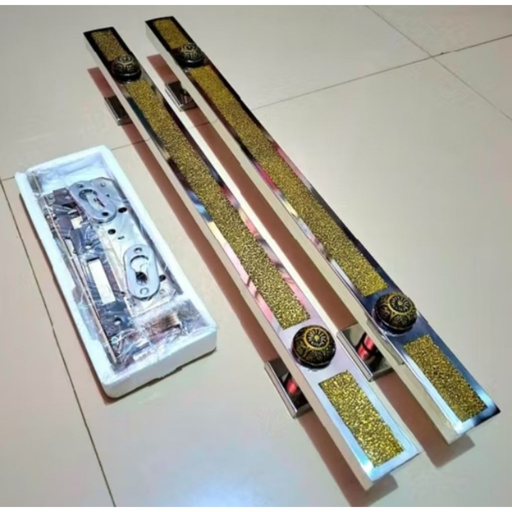 Gagang Pintu Minimalis,Handle pintu 2pcs + set kunci