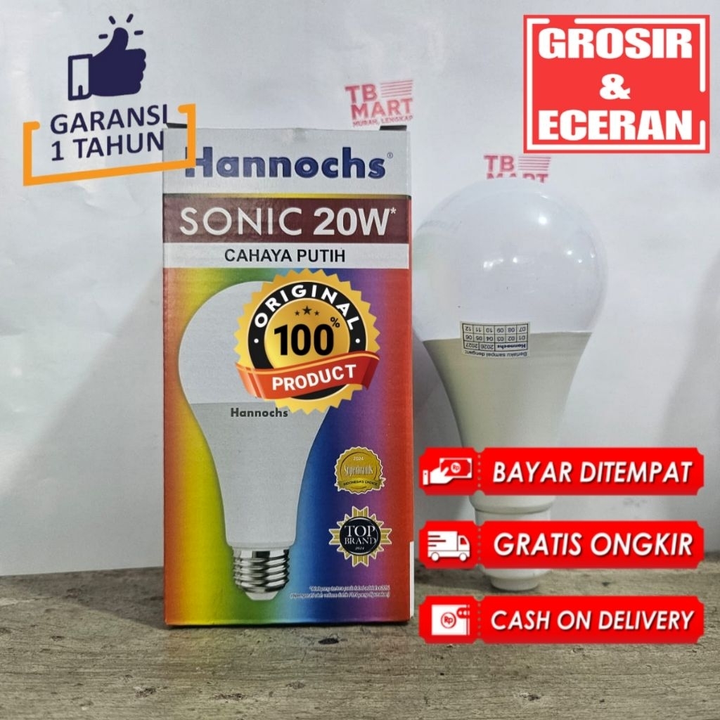 LAMPU LED BERKUALITAS HANNOCH SONIC CDL  20 WATT - TERANG DAN EKONOMIS