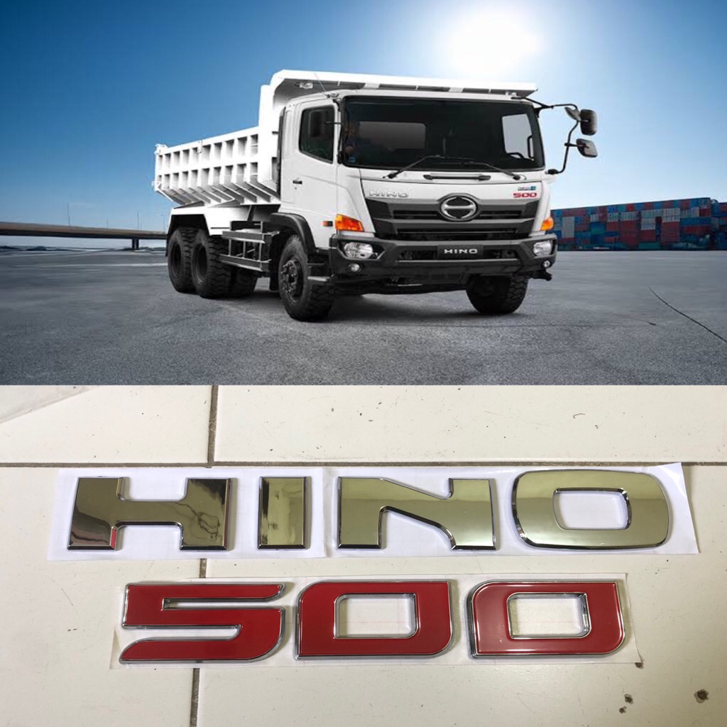 emblem hino 500 timbul chrome / emblem tulisan hino 500 sudah ada perekatnya / logo hino 500 / emble