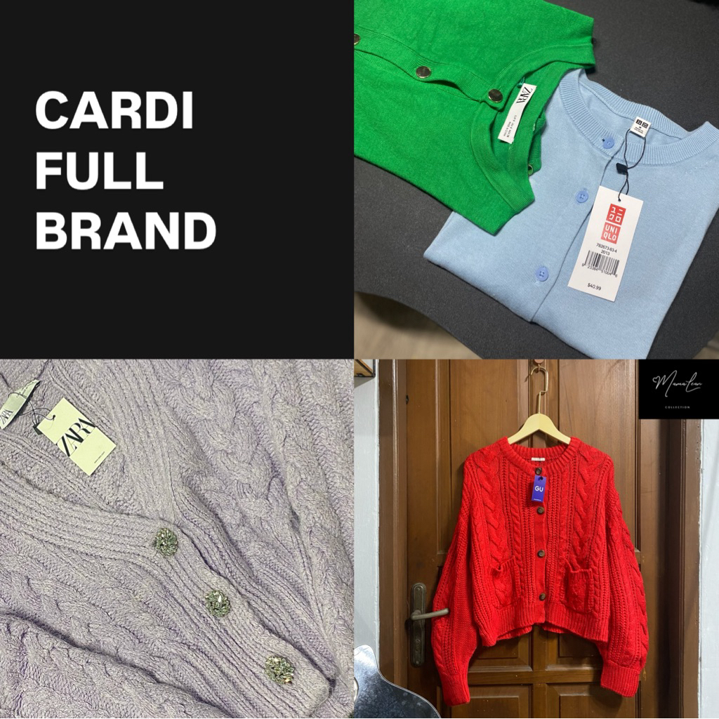Katalog Cardigan Brand dan Sweater Brand / Rajut Brand / Cardi Uniqlo / Cardi Zara Inara Gold Button