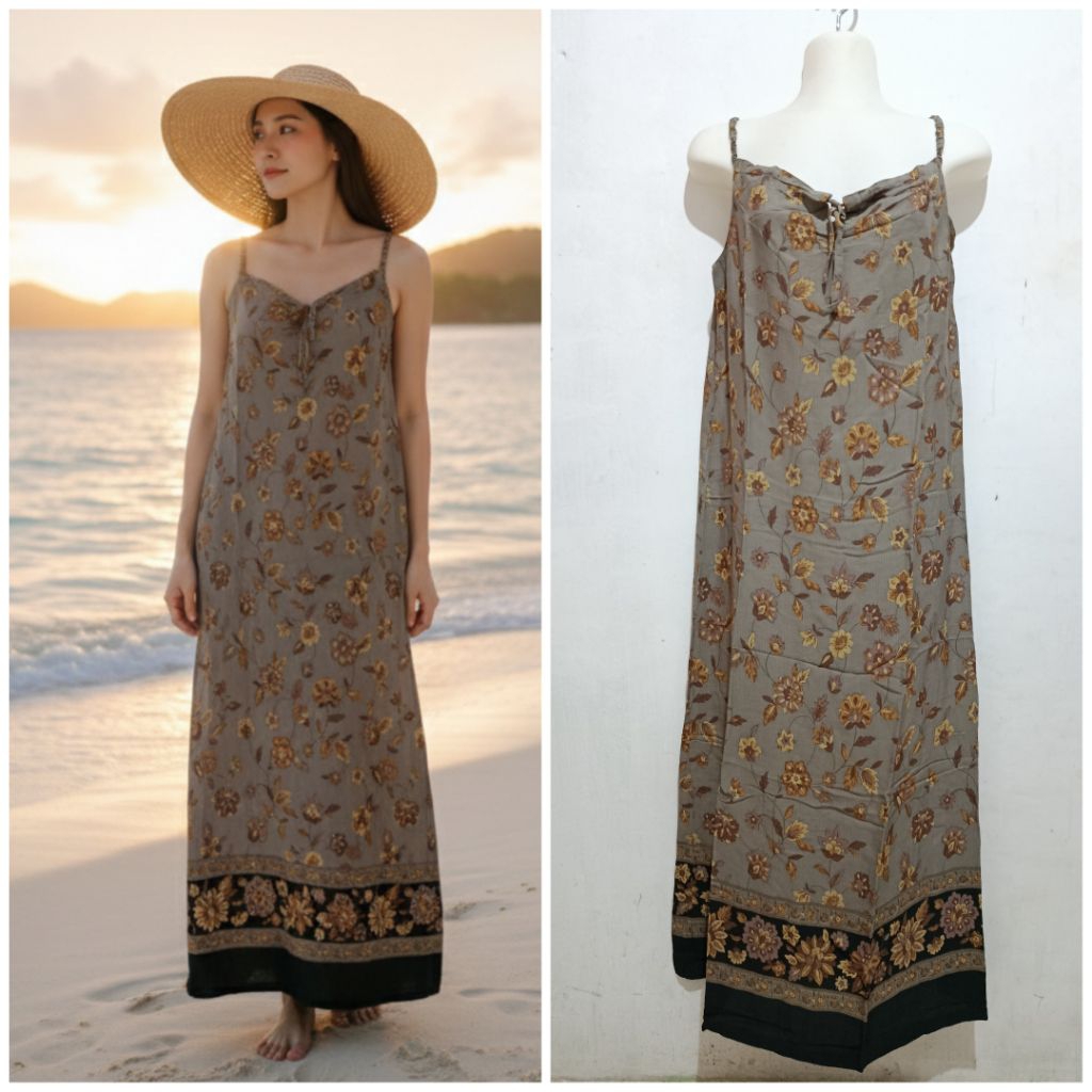 LONG DRESS PANTAI MOTIF BUNGA