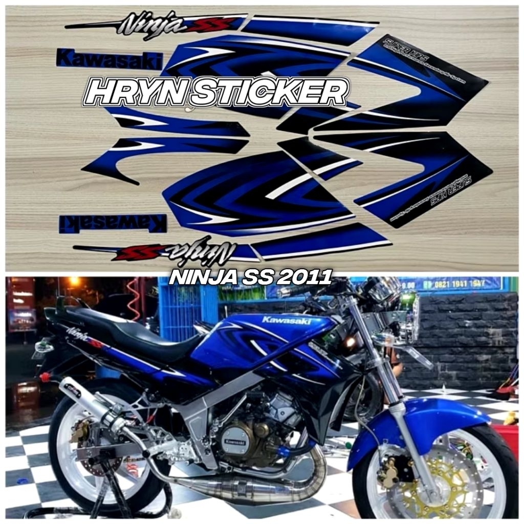 striping ninja ss 2011 - sticker striping ninja ss biru anti gores laminasi - ninja ss 2011