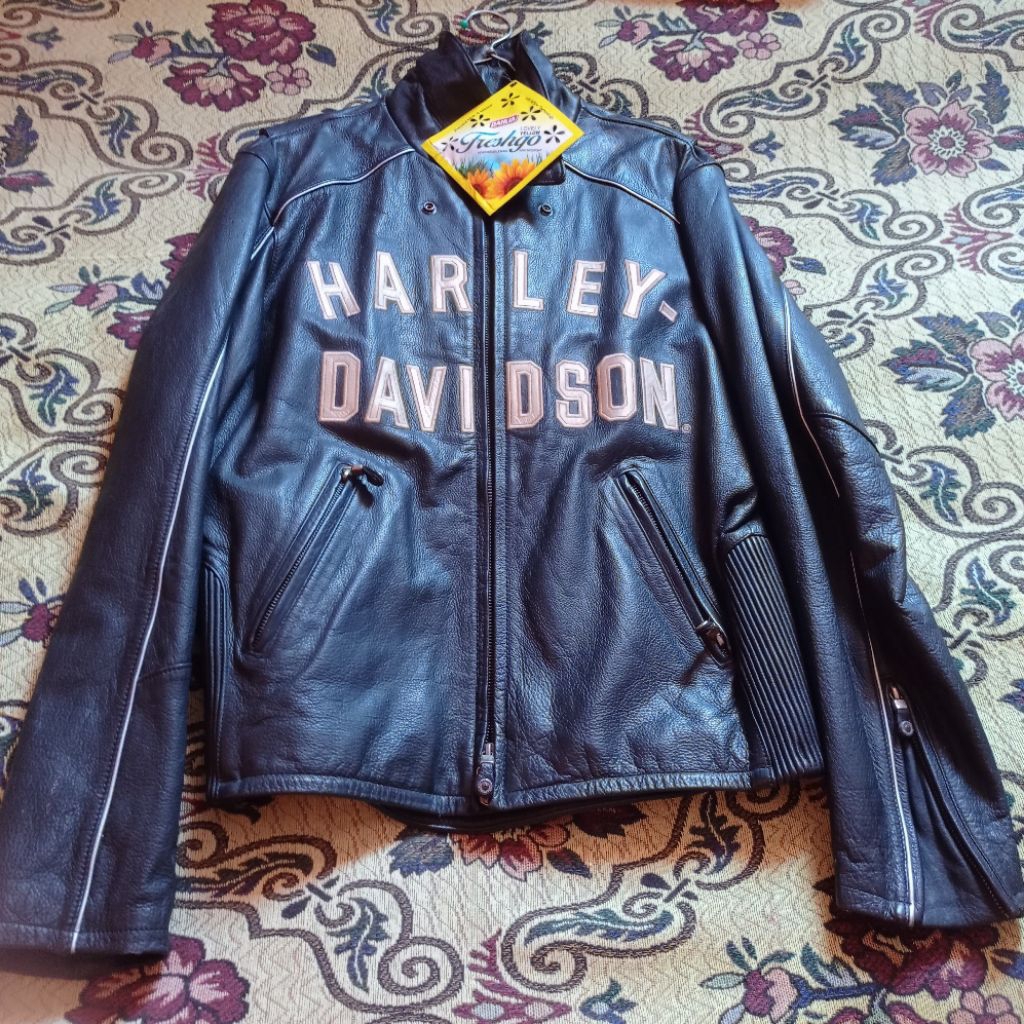 Jaket Kulit Harley Davidson Original – Genuine Leather Premium Biker Jacket