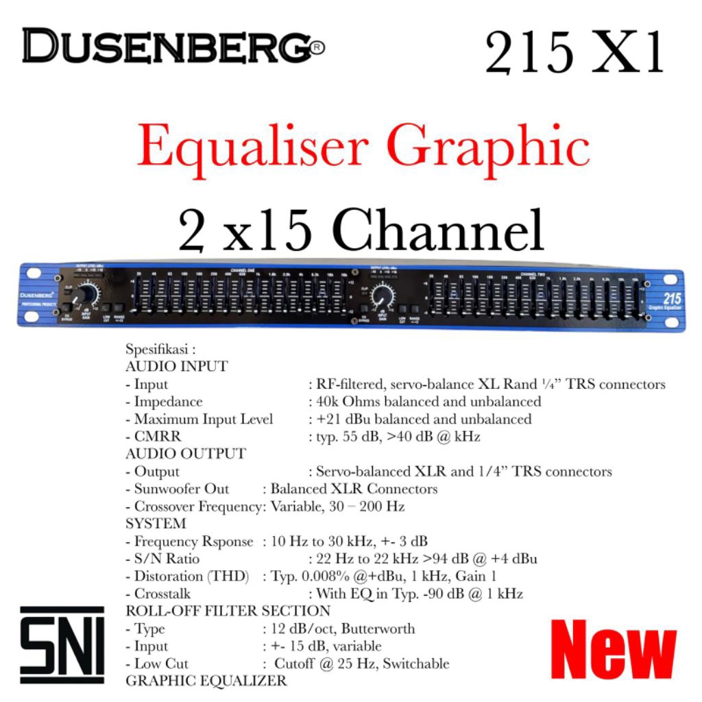 equalizer audio dusenberg 215 X1 2x15 channel EQ audio original garansi resmi 2 tahun
