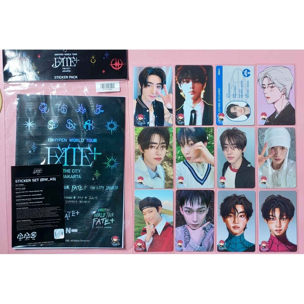 Sunoo Beret Border Day One Youtube YT Gift Sticker White Midnight ENHYPEN