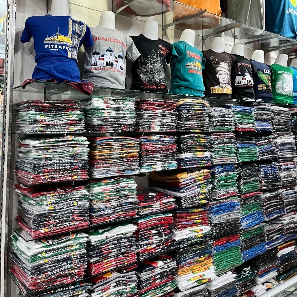 Baju kaos anak one set | Kaos anak motif aceh