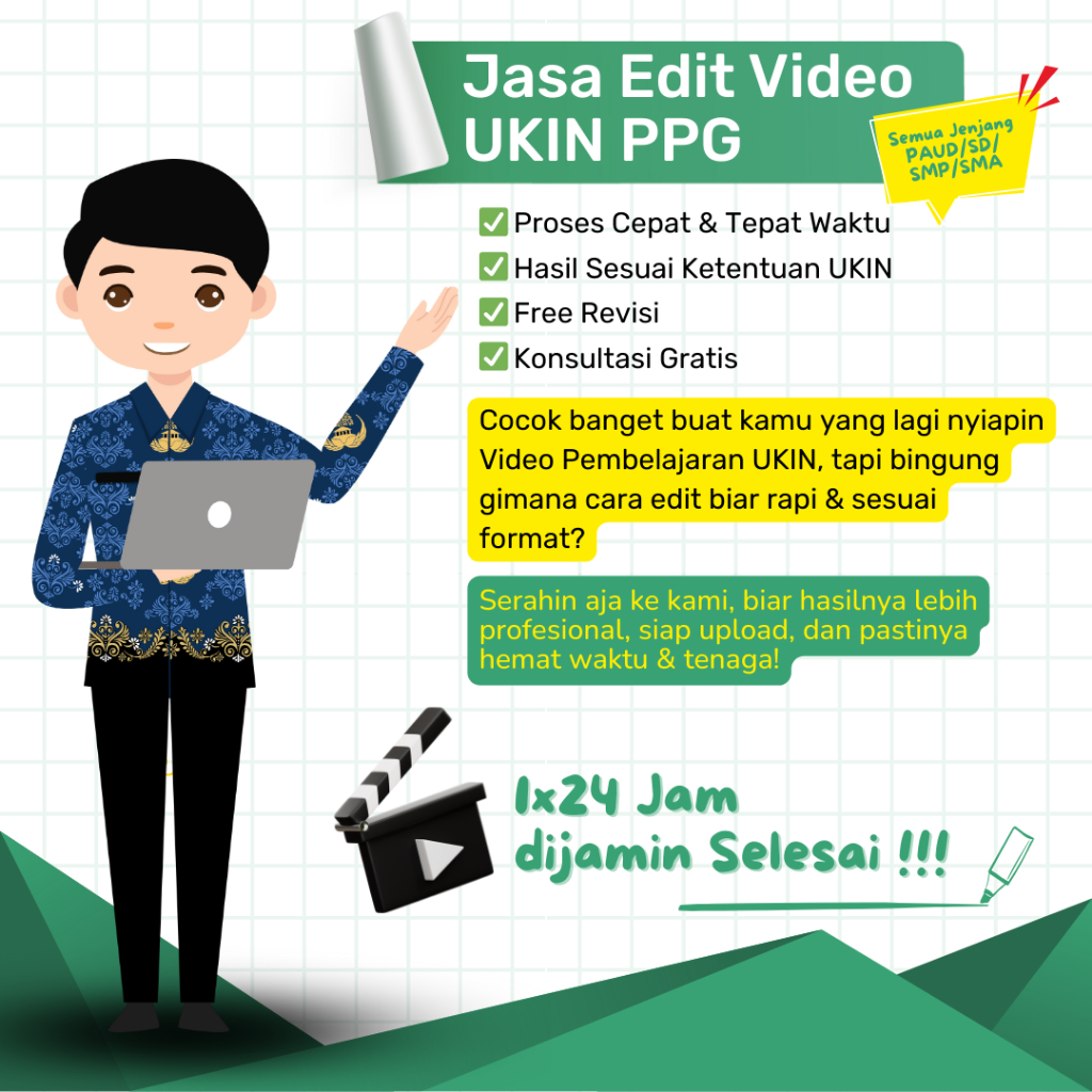 Jasa EDIT Video Pembelajaran / UKIN PPG Semua Jenjang