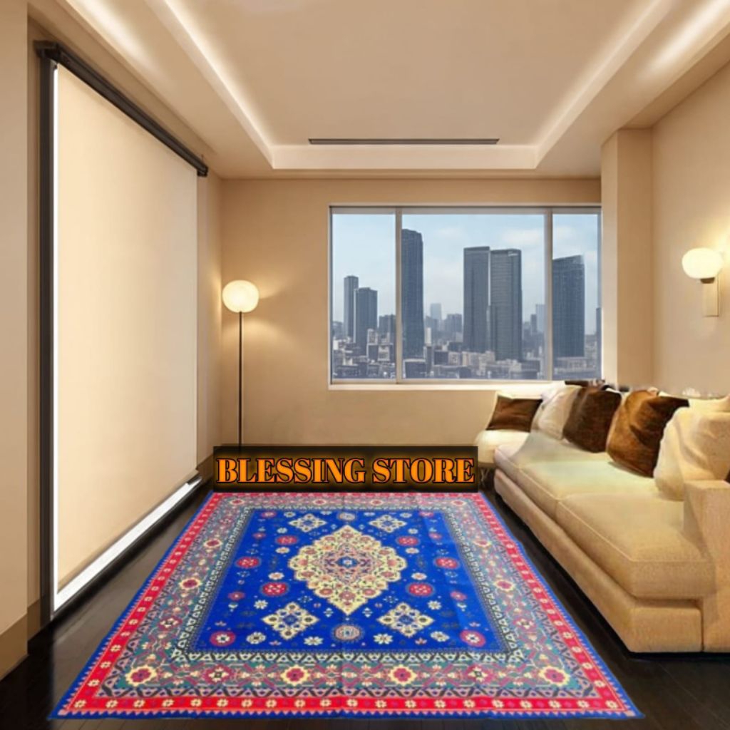 Ambal lantai Jumbo ruang tamu New ostrich Turki Permadani tebal Original Premium