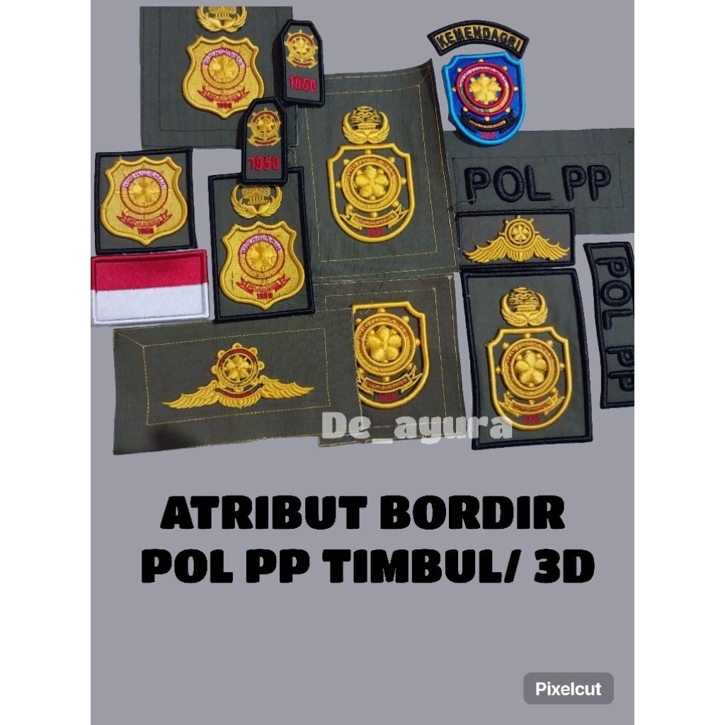 LOGO BORDIR POL PP SATPOL PP TIMBUL 3D
