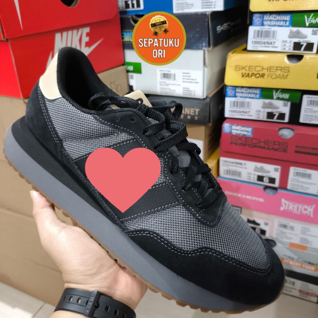 SEPATU PRIA BLACK GREY 237 NEW ORI BNI LIFE STYLE
