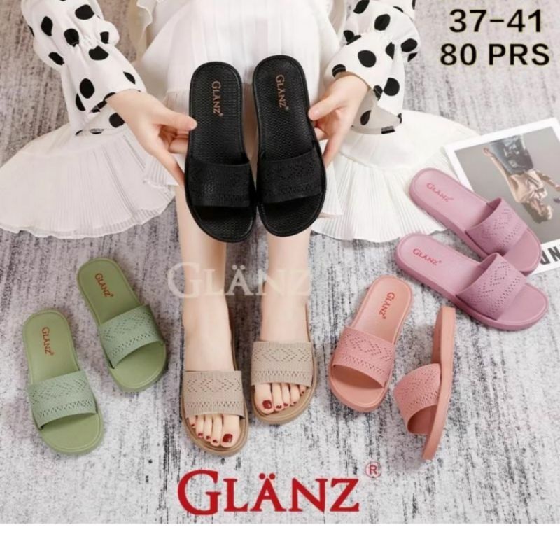 Sandal Selop Karet Wanita  Sendal Slop Cewek Perempuan Turki Tali Jelly  Motif Rajut Rajutan Renda I