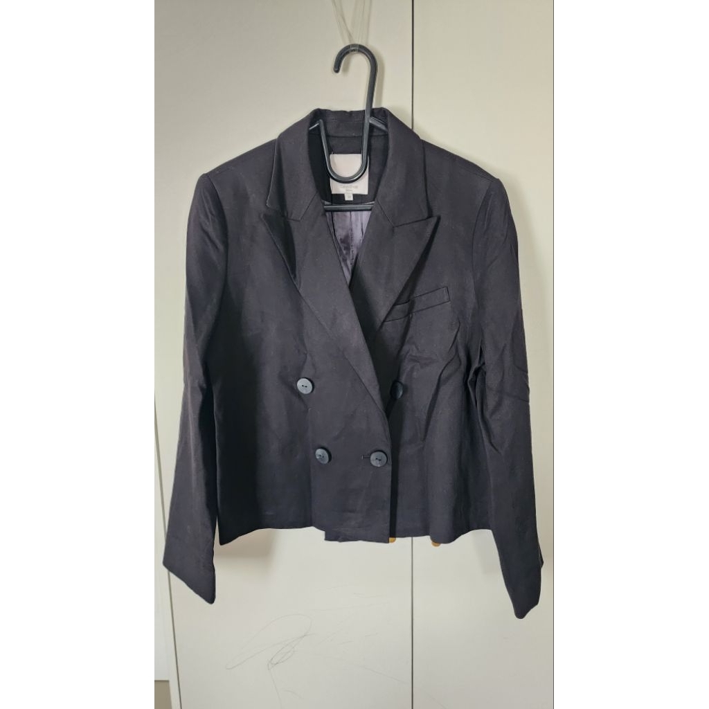 Crop Blazer hitam black pekat