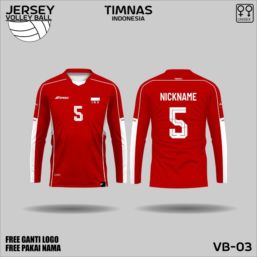 jersey voly timnas kaos jersey timnas indonesia voly ball lengan panjang