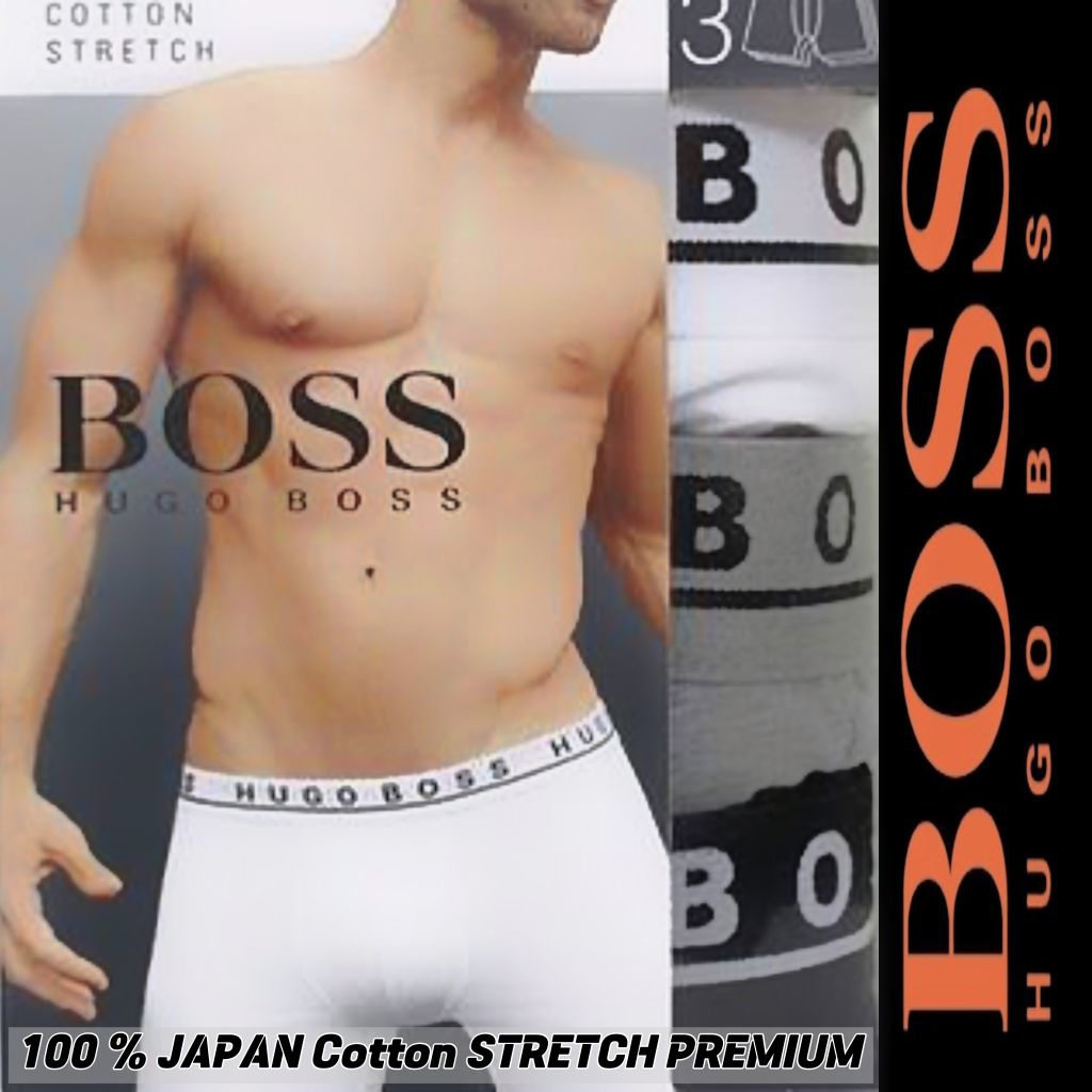 HUGO BOSS (3,6 & 12Pcs) Celana Dalam pria Model Boxer Pria Sport Cool Mesh Super Strech | CD Seamles